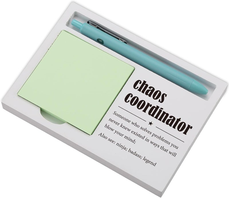 EFFJNSG Chaos Coordinator Sticky Note Holder for Desk, Funny Office Gift for Coworker, Assistant, Teacher, Boss, Project Manager, Self-Stick Note Pad Organizer with Humor Quote for Women Men EDP227 - Image 1